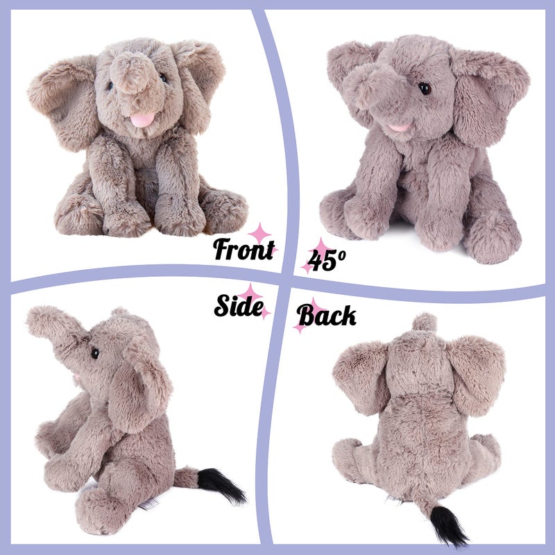 Hopearl Adorable Plush Calf Elephant Toy Floppy Elephish Ultra Soft Stuffed Animal for Boys Girls Kids Toddlers  Gray  9 ' ' - Image 3